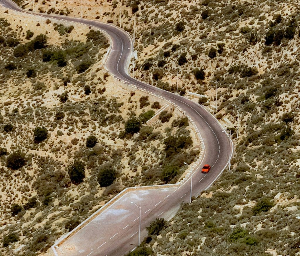 car on a road to agadir