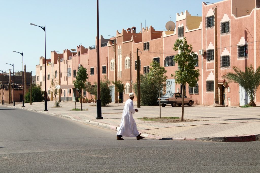 man walking in Ouarzazate morocco