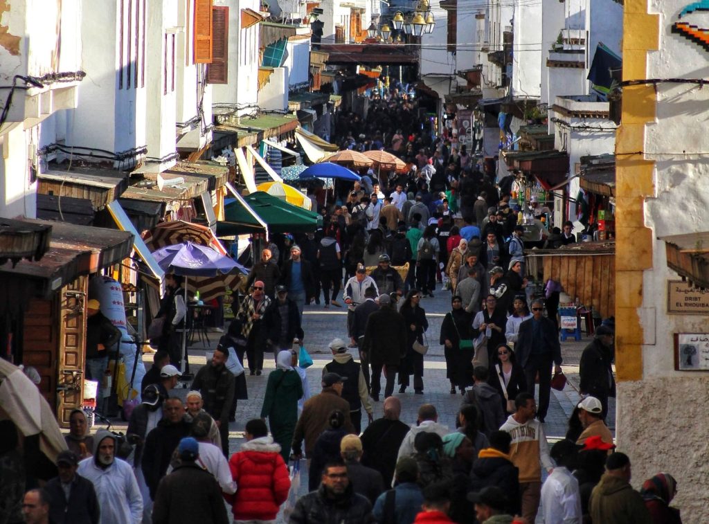 tangier medina crowds morocco